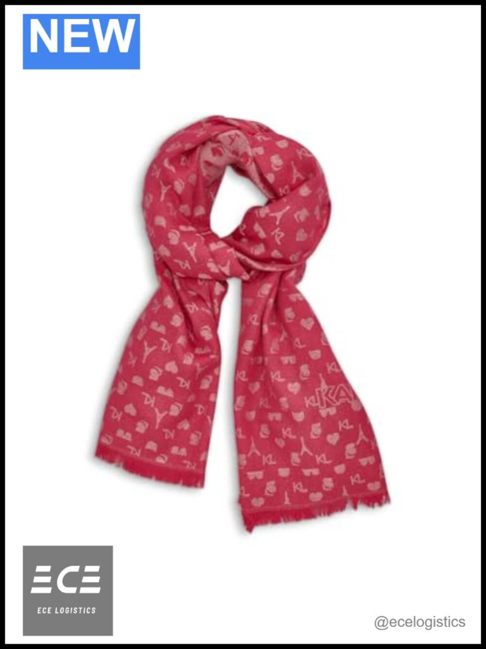Metallic Icon Print Lightweight Pashmina Scarf with Eyelash Fringe